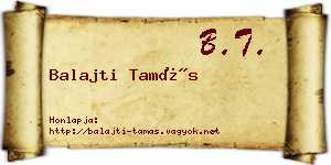 Balajti Tamás névjegykártya